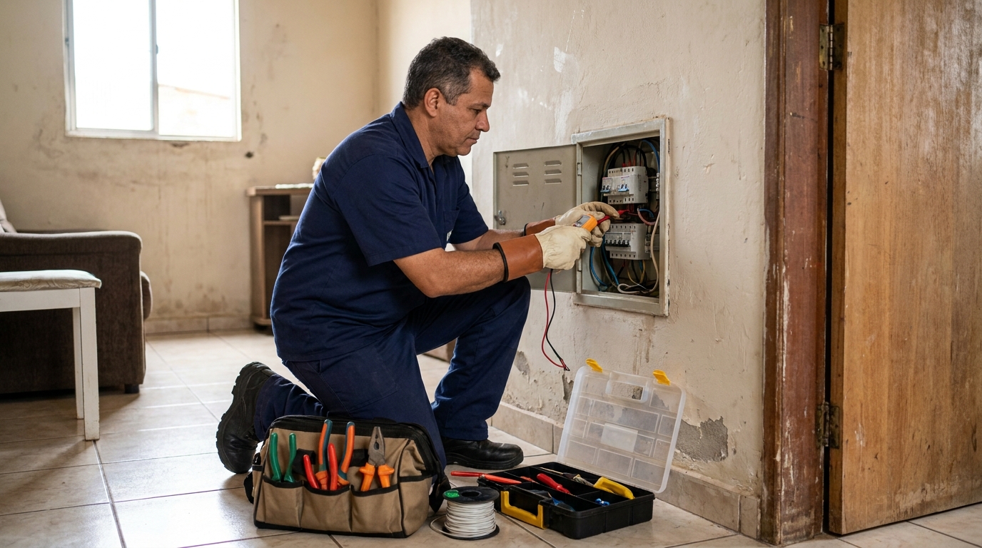 Eletricista e suas ferramentas em São José dos Campos‑SP