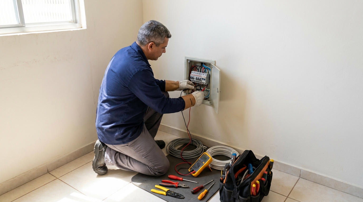 Eletricista em atendimento residencial em São José dos Campos-SP